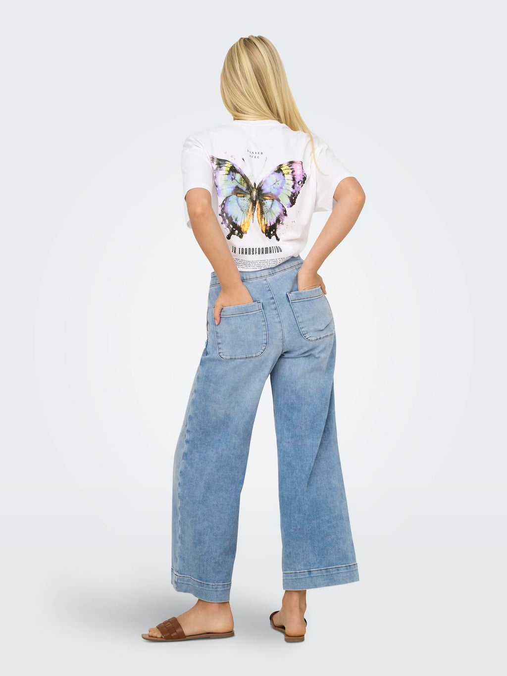 Jean Wide Leg Madison Tiro Alto - Light Blue Denim