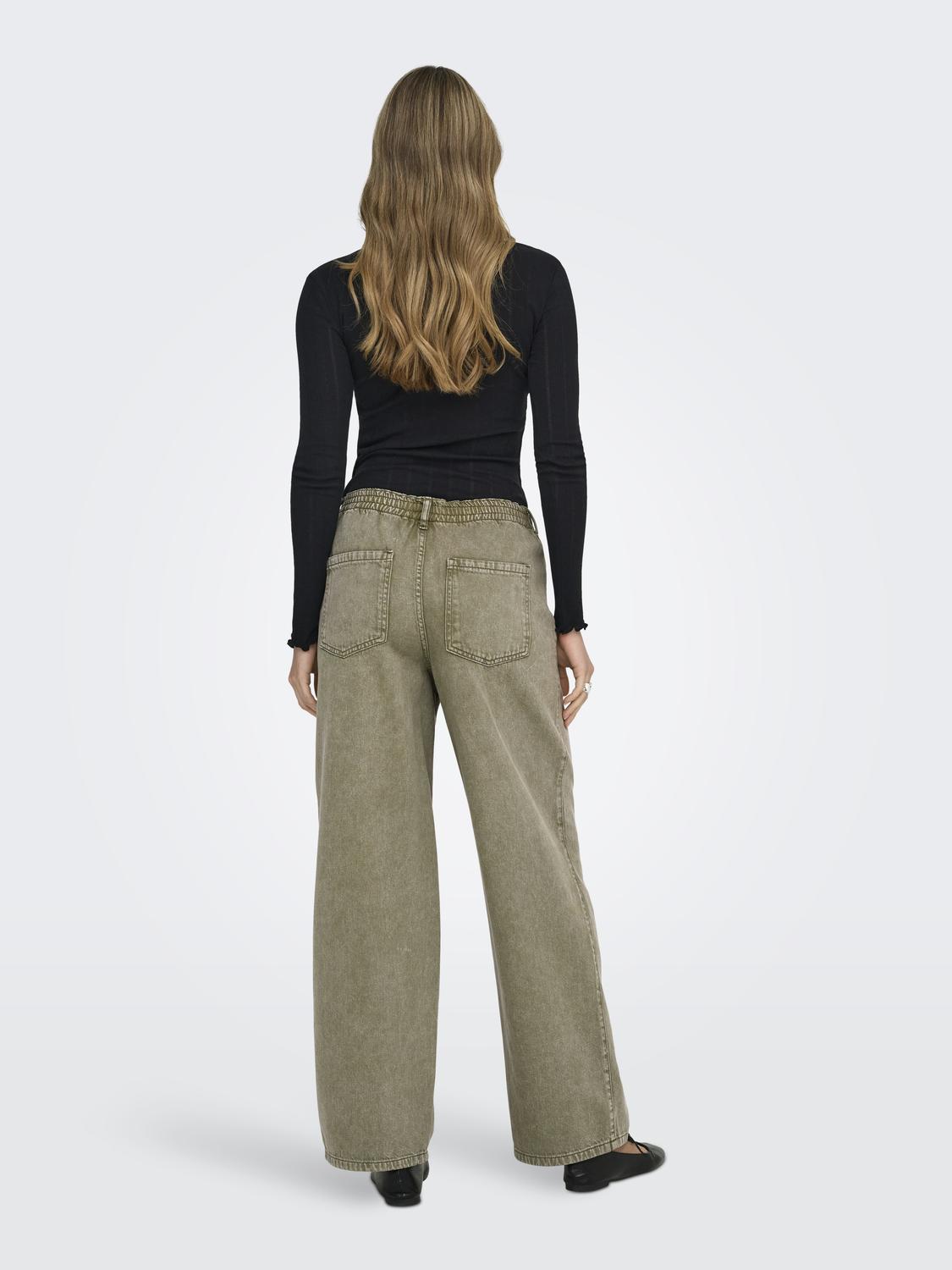 Pantalón Loose Tory Tiro Medio - Smokey Olive