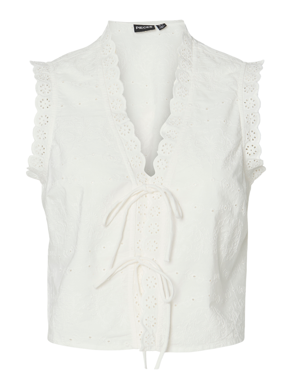 Top Talia Sl Tie Wvn - Cloud Dancer