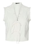 Top Talia Sl Tie Wvn - Cloud Dancer