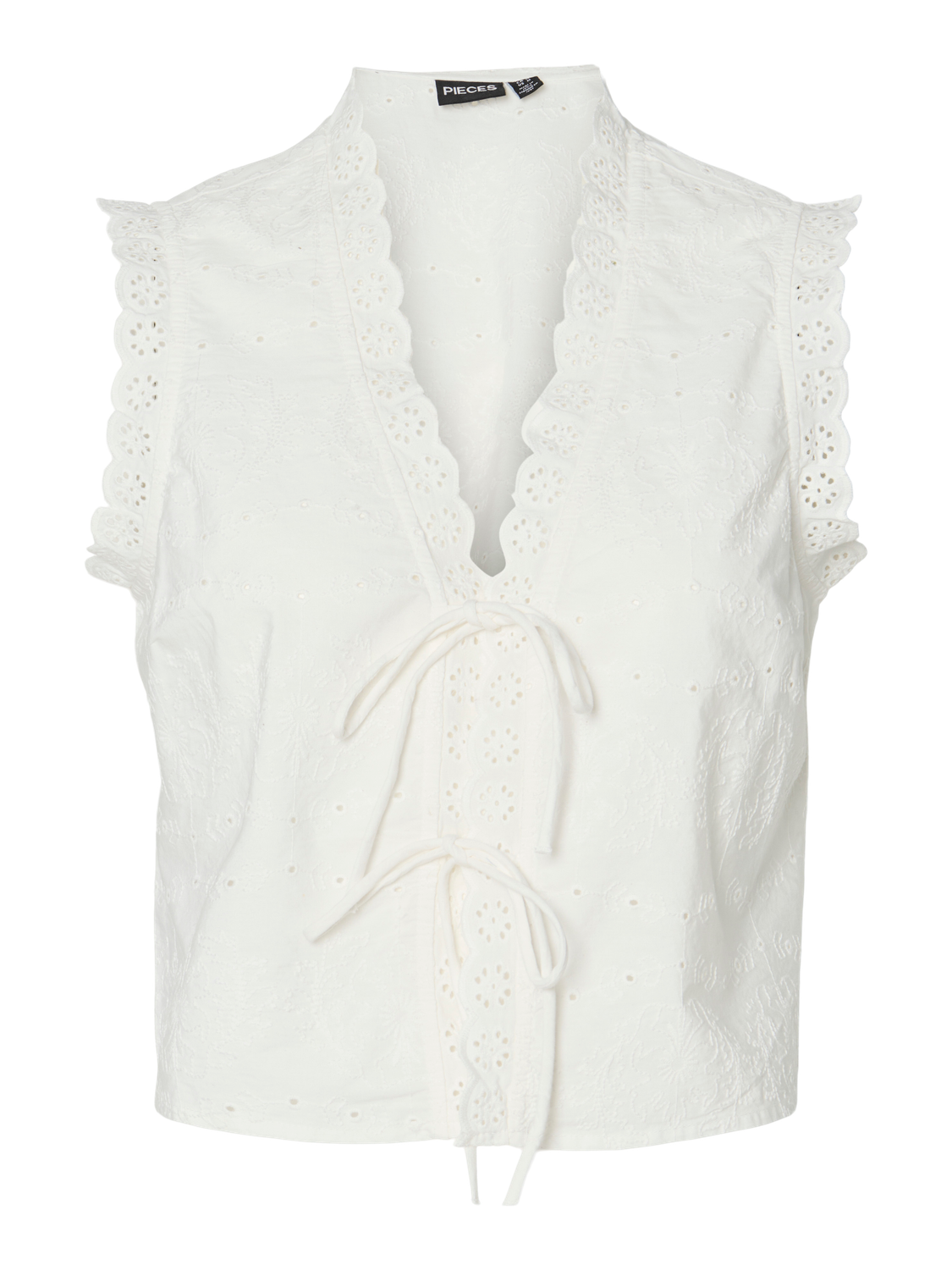 Top Talia Sl Tie Wvn - Cloud Dancer