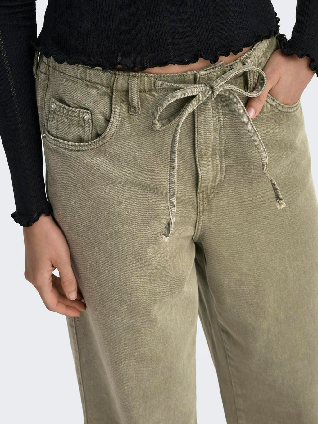 Pantalón Loose Tory Tiro Medio - Smokey Olive