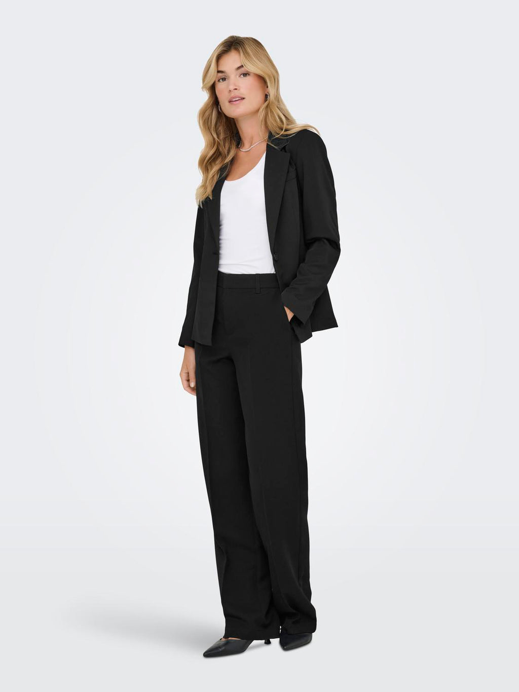 Pantalón Straight Hattie-Lana Tiro Alto W Mel - Black