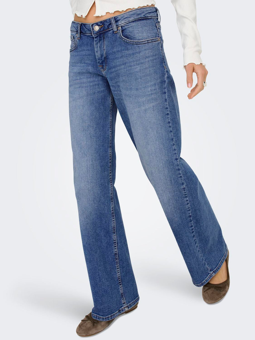 Jean Wide Leg Judy-O Tiro Bajo - Medium Blue Denim