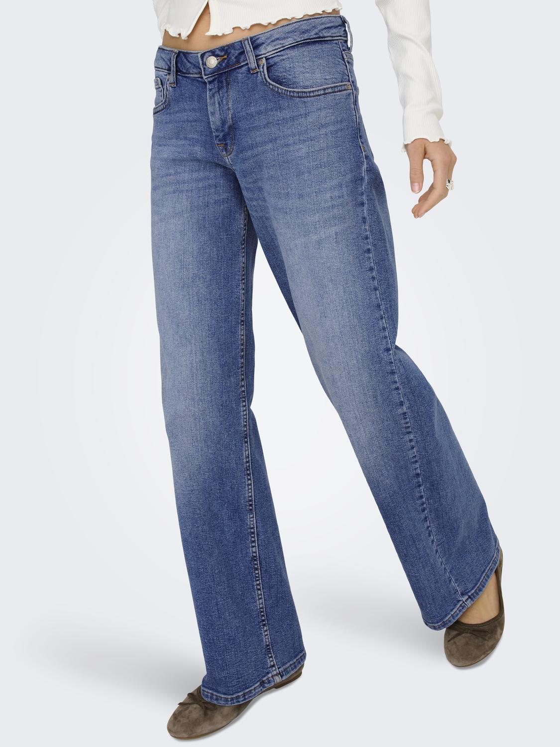 Jean Wide Leg Judy-O Tiro Bajo - Medium Blue Denim