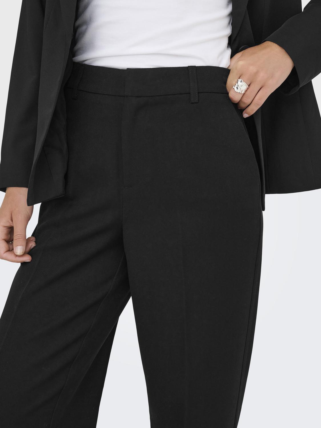 Pantalón Straight Hattie-Lana Tiro Alto W Mel - Black