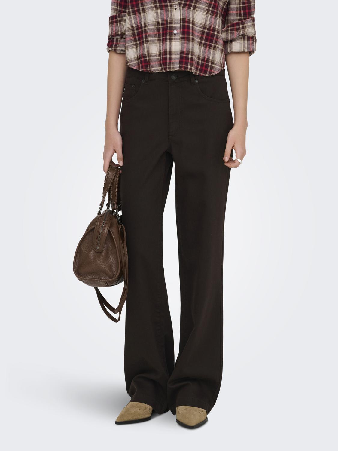 Pantalón Wide Leg Juicy-Soft Tiro Alto - Black Coffee