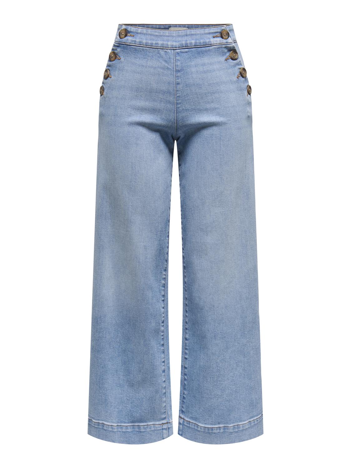 Jean Wide Leg Madison Tiro Alto - Light Blue Denim