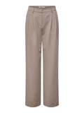 Pantalón Straight Hattie Tiro Alto - Taupe Gray