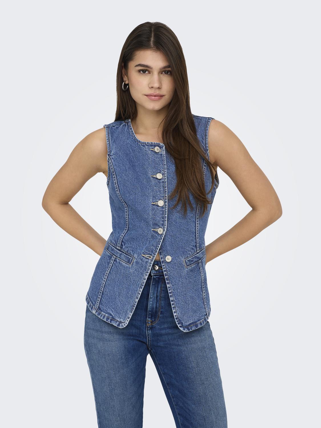 Chaleco Jean Giulina - Medium Blue Denim