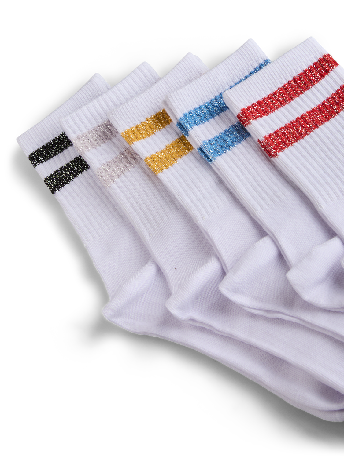 Medias Cally Lurex Stripe Pack de 5 - Bright White