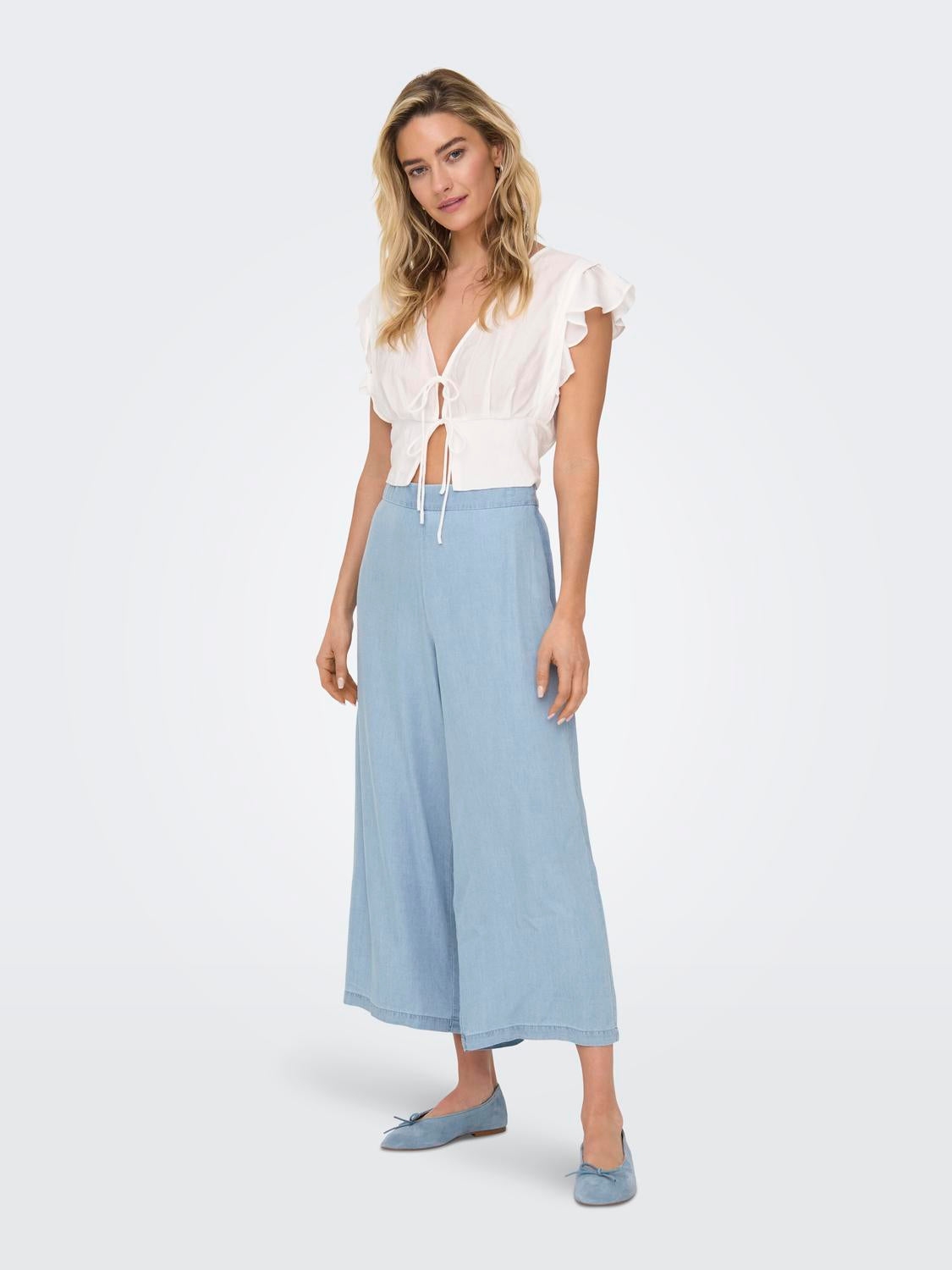 Pantalón Wide Leg Charis - Light Blue Denim