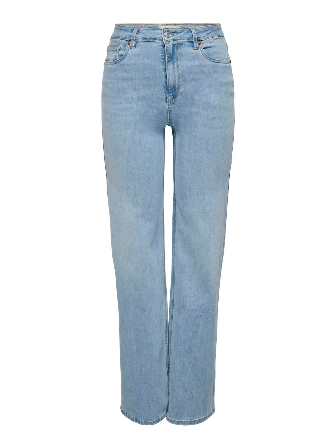 Jean Wide Leg Juicy-Wauw Tiro Alto - Light Blue Denim