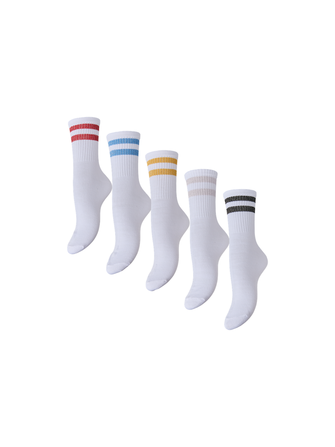 Medias Cally Lurex Stripe Pack de 5 - Bright White