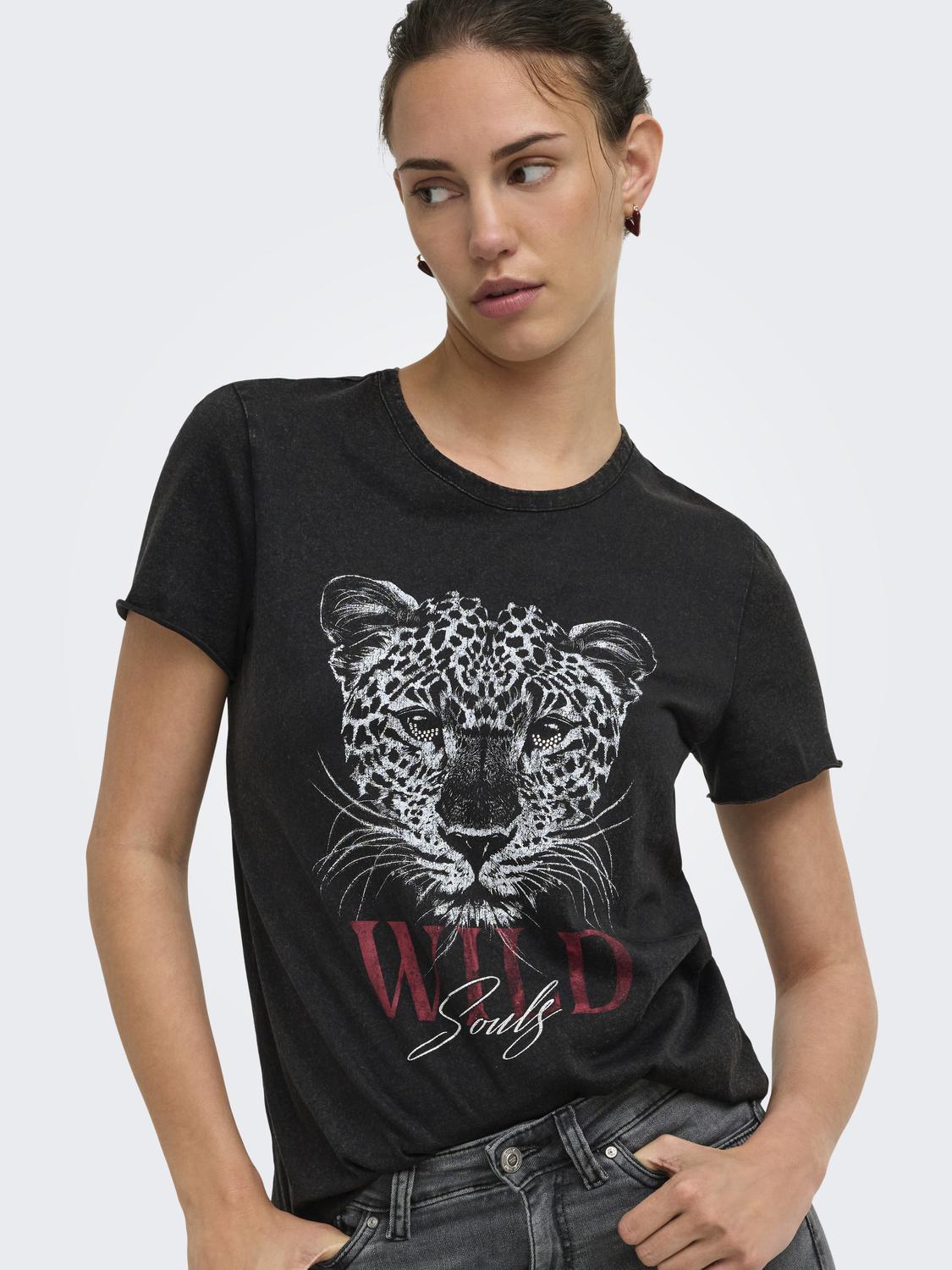 Top Regular Lucy - Black (Wild Soul Leo)