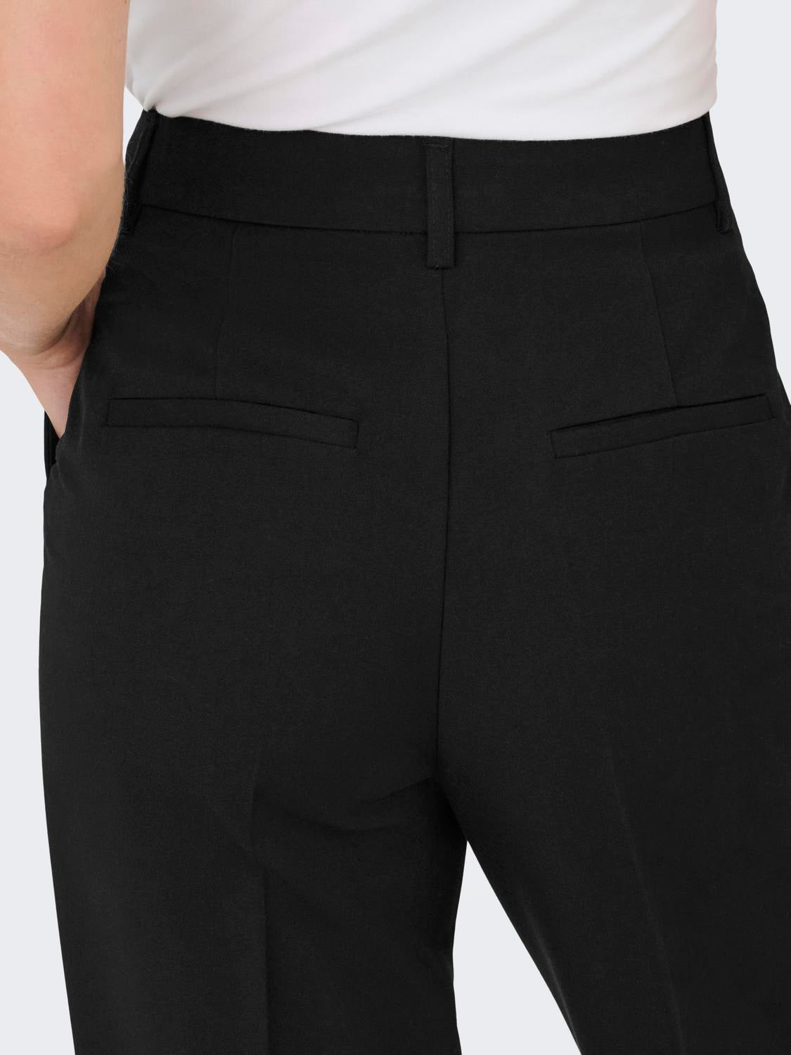Pantalón Straight Hattie-Lana Tiro Alto W Mel - Black