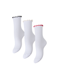 Medias Afia Contrast Frill Pack de 3 - Bright White