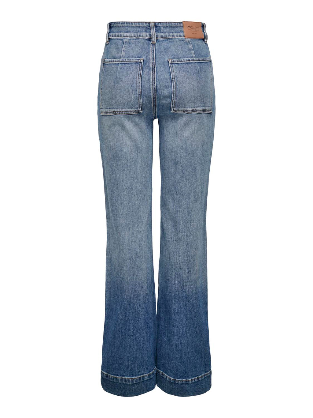 Jean Wide Leg Juicy Tiro Alto - Medium Blue Denim