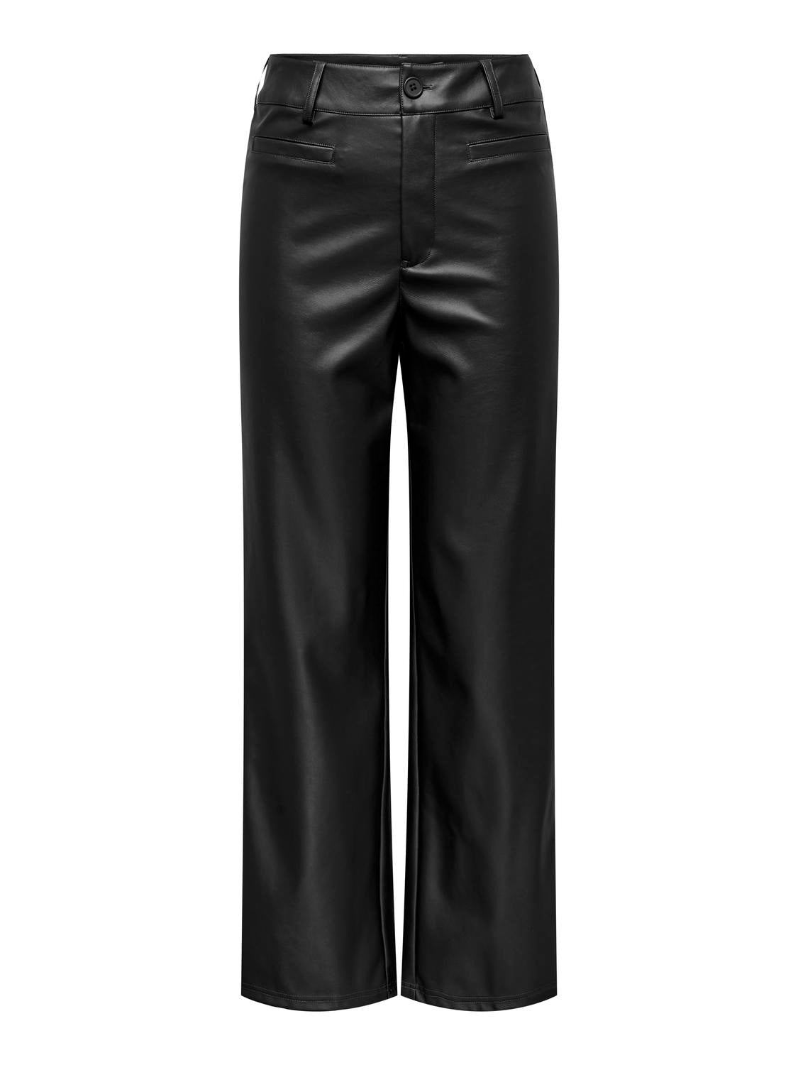 Pantalón Wide Leg Soya Pu Pocket - Black