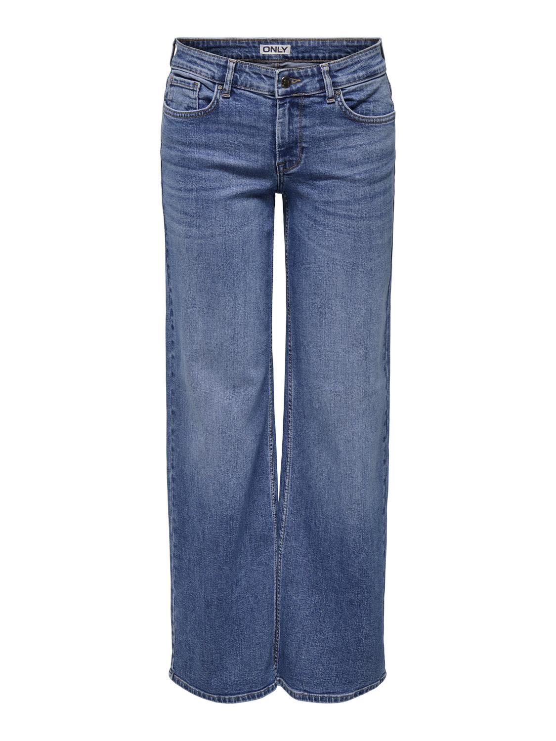 Jean Wide Leg Judy-O Tiro Bajo - Medium Blue Denim