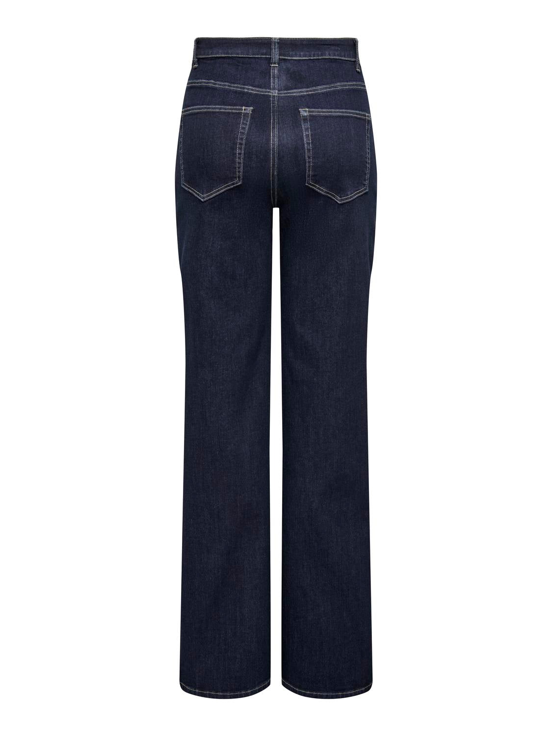 Jean Wide Leg Juicy-Wauw Tiro Alto - Dark Blue Denim