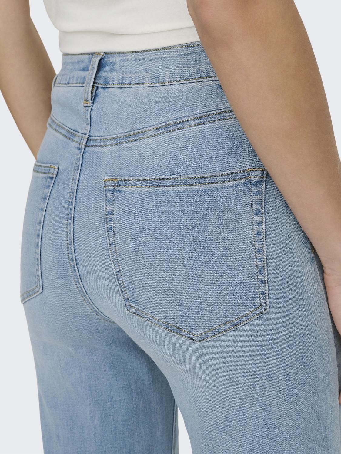 Jean Wide Leg Juicy-Wauw Tiro Alto - Light Blue Denim