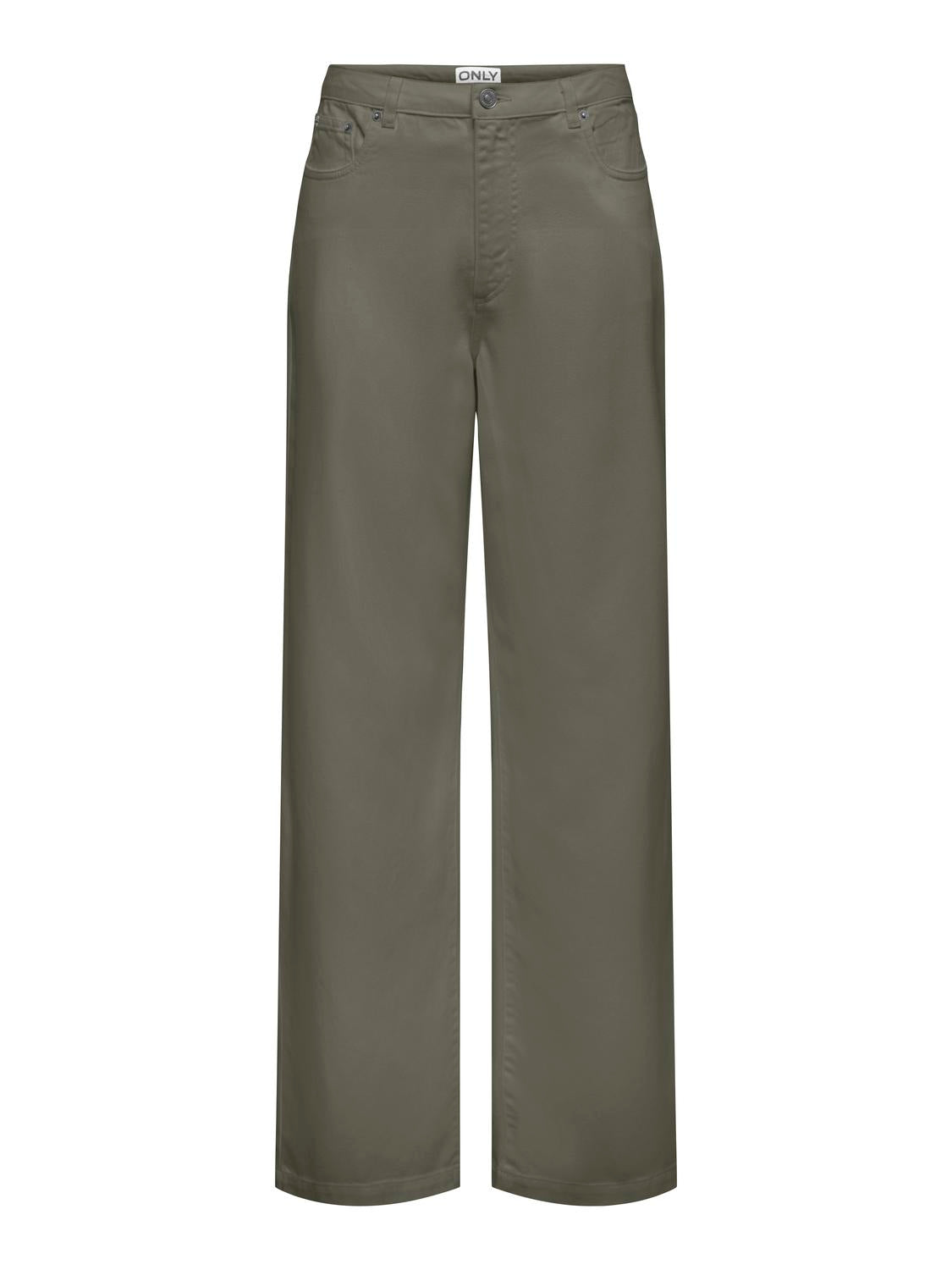 Pantalón Wide Leg Juicy-Soft Tiro Alto - Smokey Olive