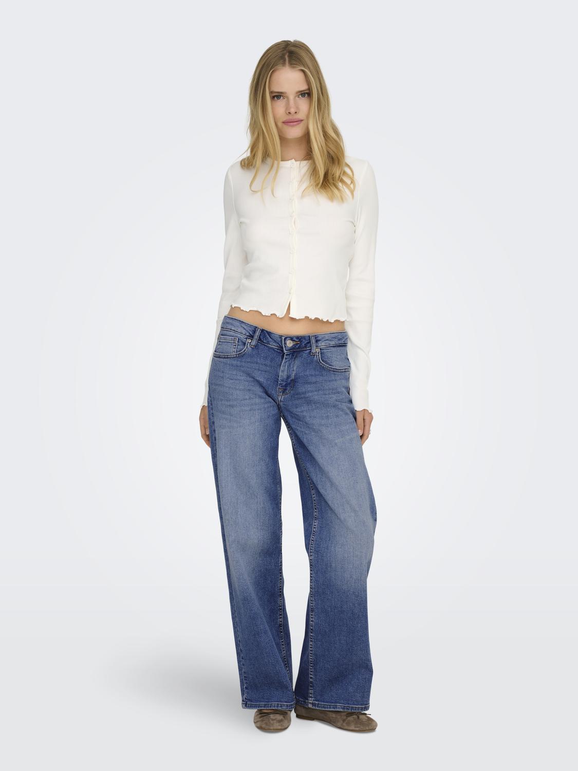 Jean Wide Leg Judy-O Tiro Bajo - Medium Blue Denim