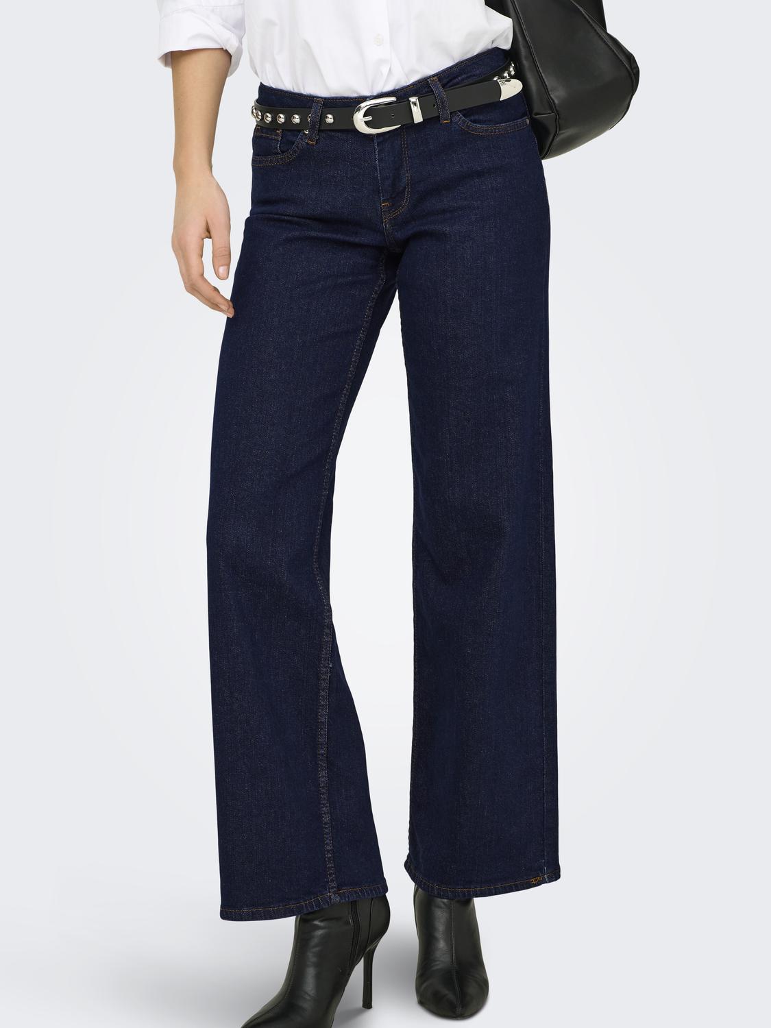 Jean Wide Leg Judy-O Tiro Bajo - Dark Blue Denim