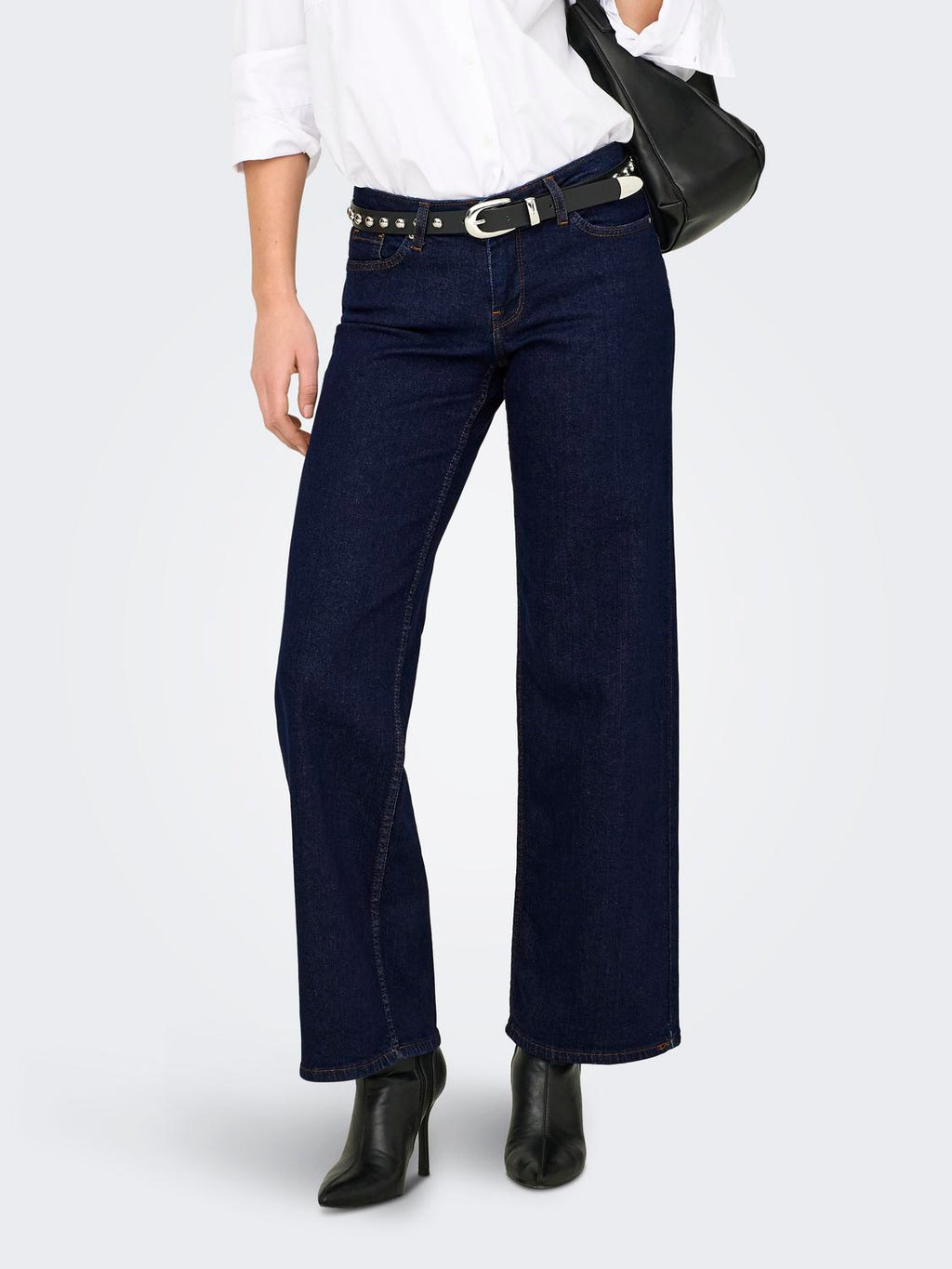 Jean Wide Leg Judy-O Tiro Bajo - Dark Blue Denim