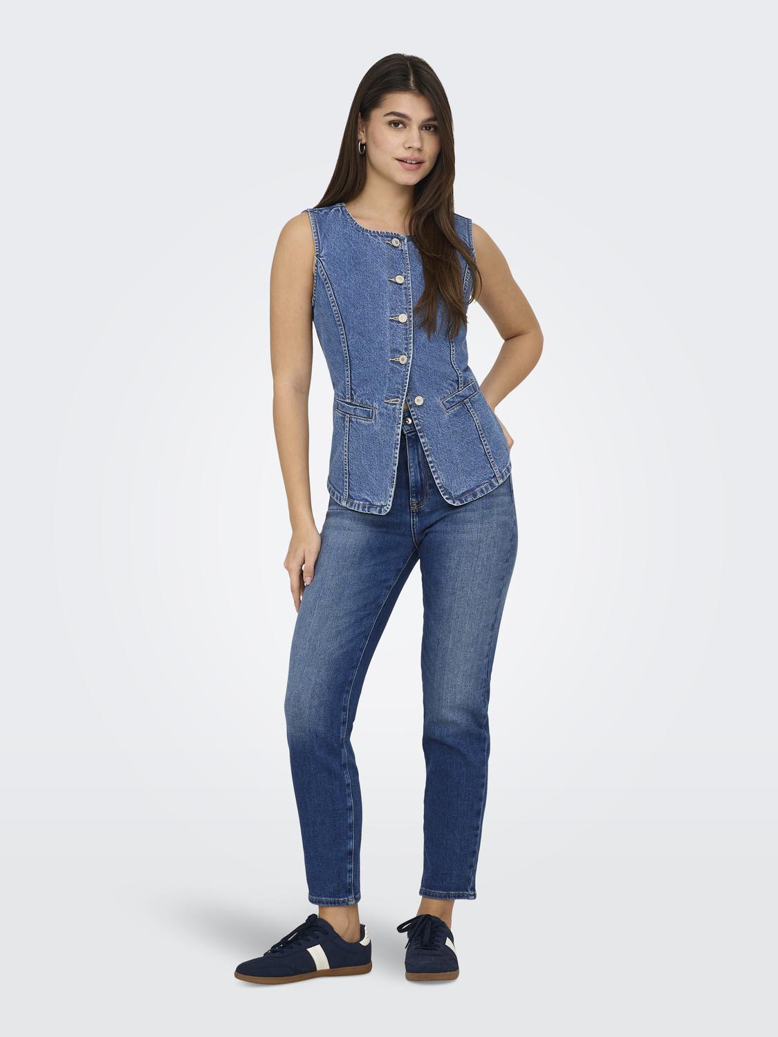 Chaleco Jean Giulina - Medium Blue Denim