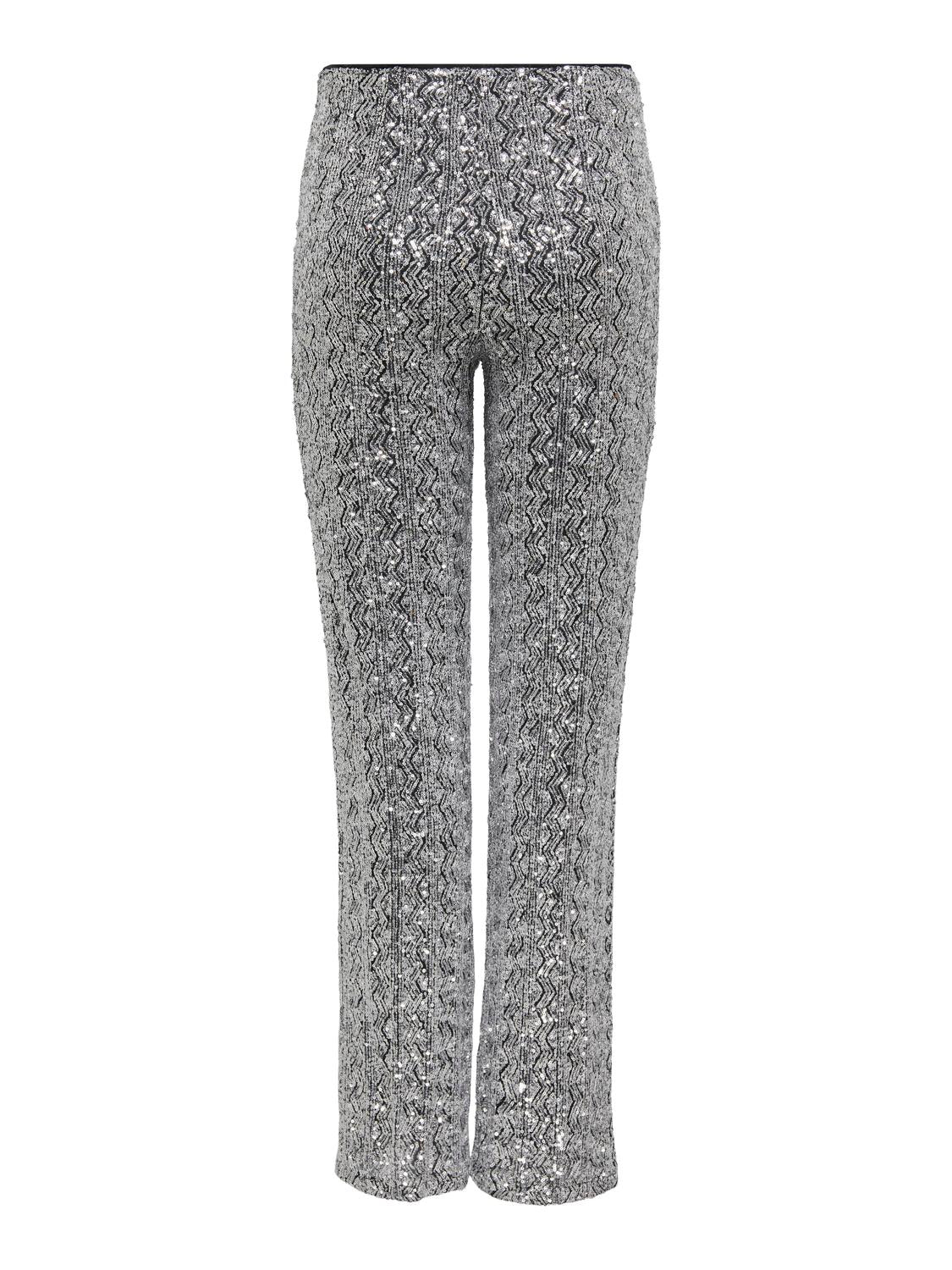 Pantalón Straight Flavy Tiro Alto - Silver