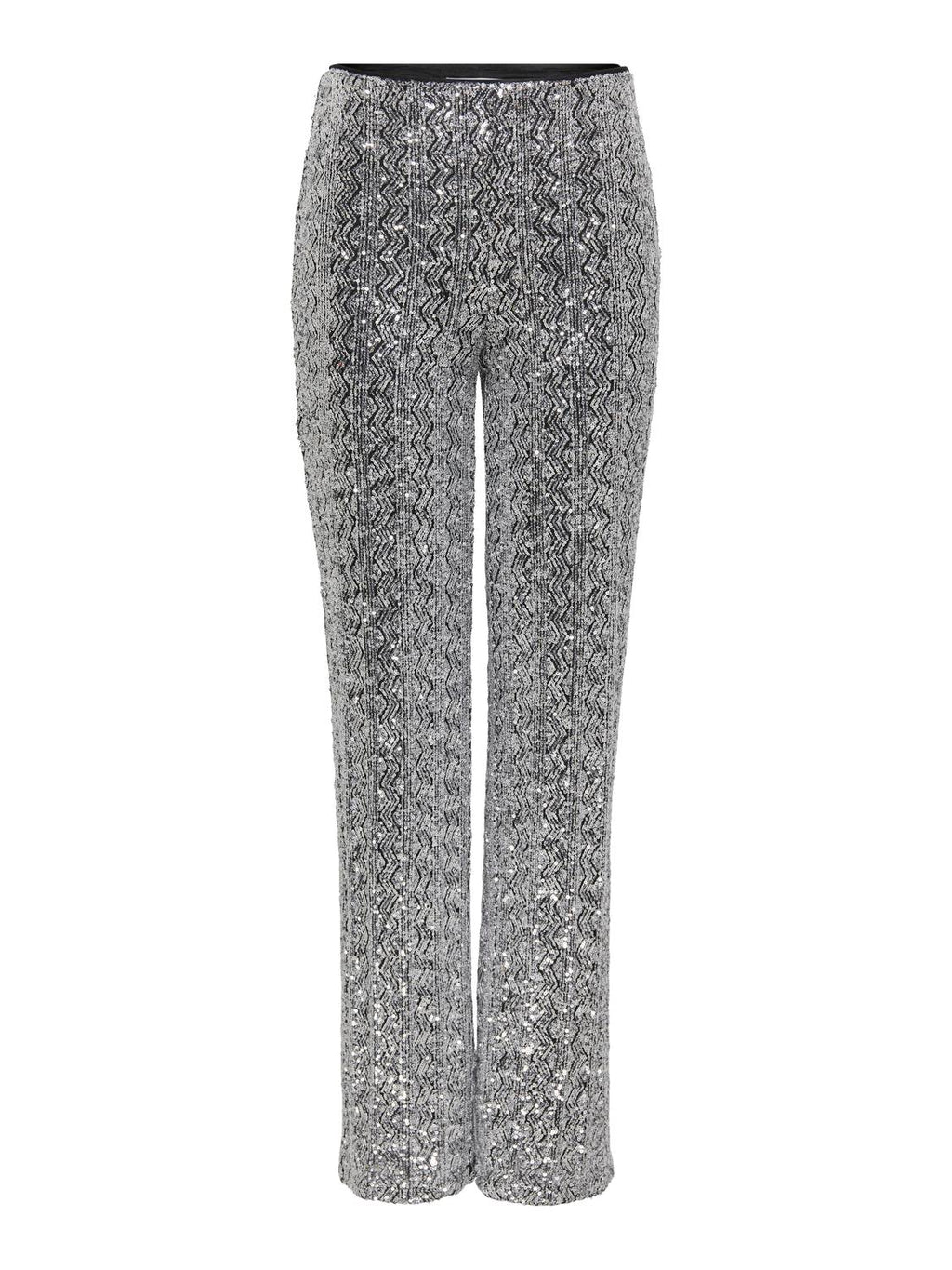 Pantalón Straight Flavy Tiro Alto - Silver