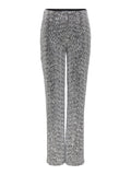 Pantalón Straight Flavy Tiro Alto - Silver