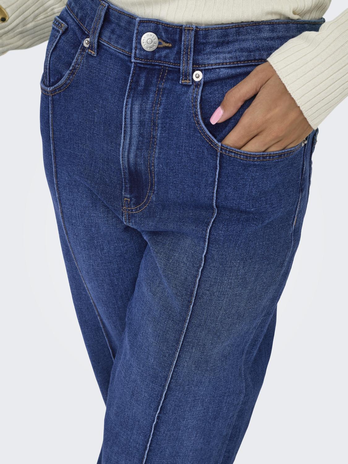Jean Wide Leg Juicy Tiro Alto - Medium Blue Denim