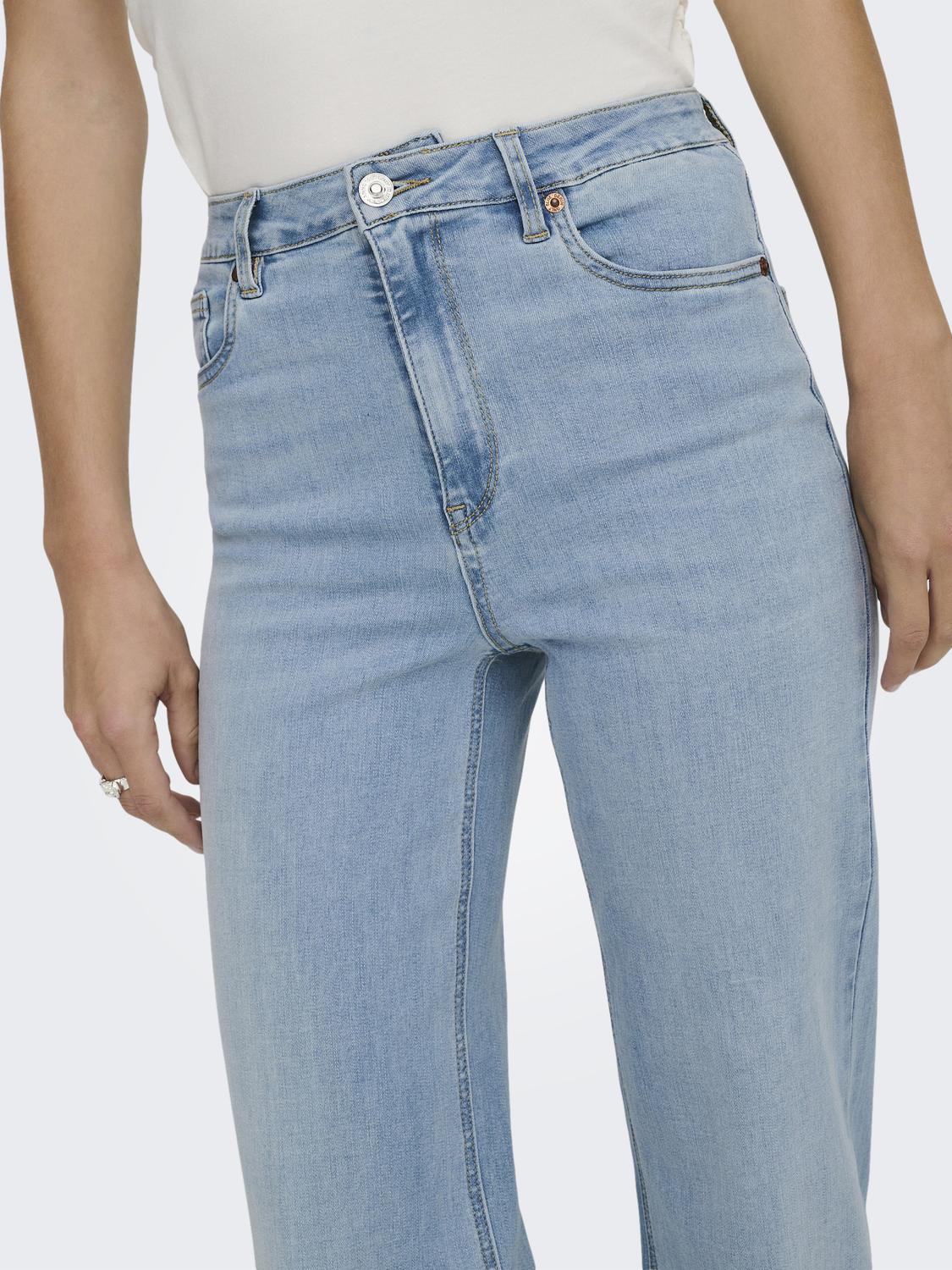Jean Wide Leg Juicy-Wauw Tiro Alto - Light Blue Denim