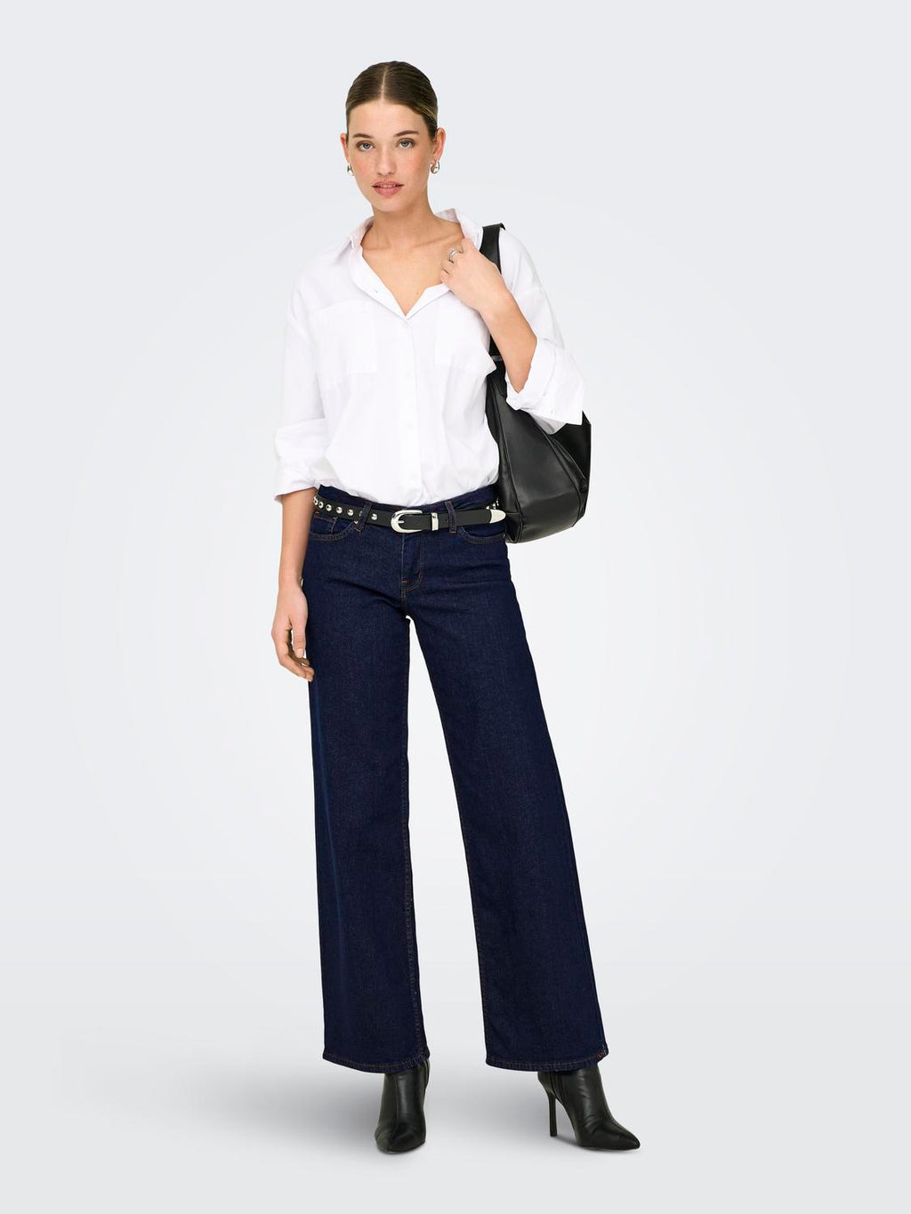Jean Wide Leg Judy-O Tiro Bajo - Dark Blue Denim