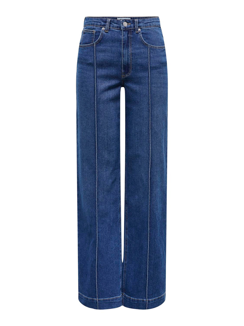 Jean Wide Leg Juicy Tiro Alto - Medium Blue Denim