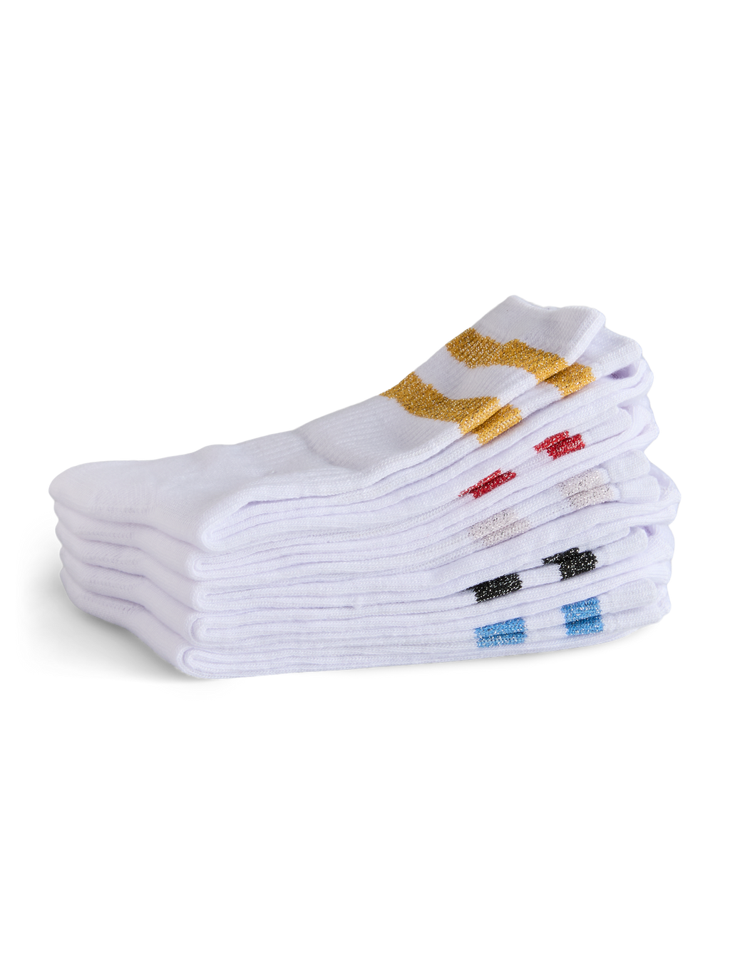 Medias Cally Lurex Stripe Pack de 5 - Bright White