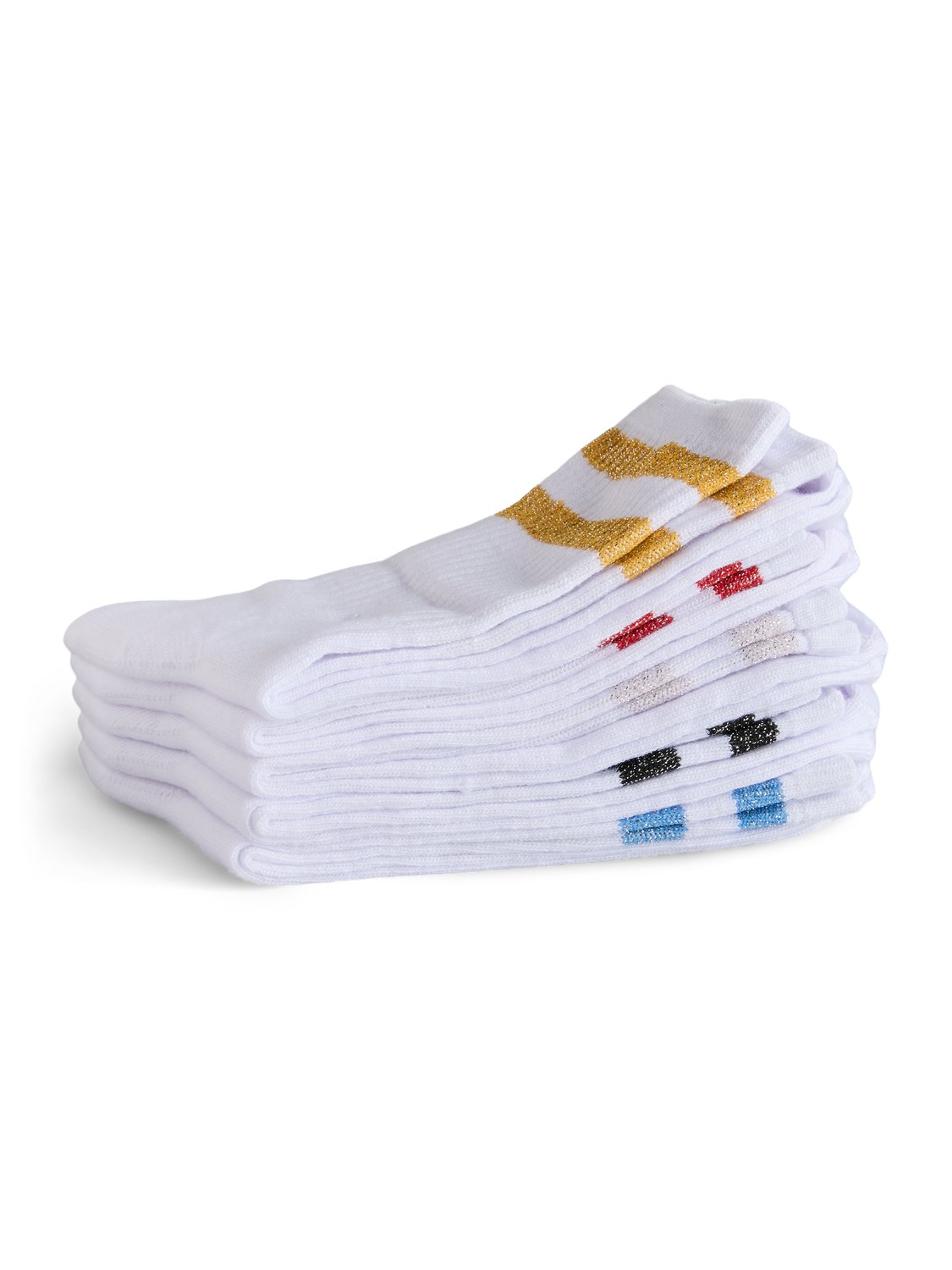 Medias Cally Lurex Stripe Pack de 5 - Bright White