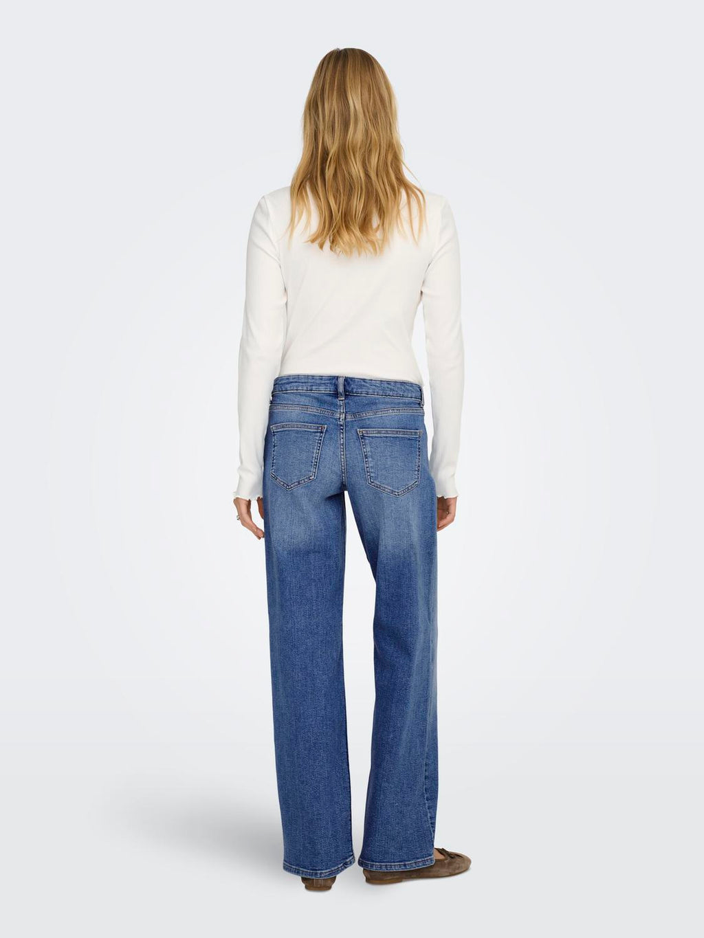 Jean Wide Leg Judy-O Tiro Bajo - Medium Blue Denim