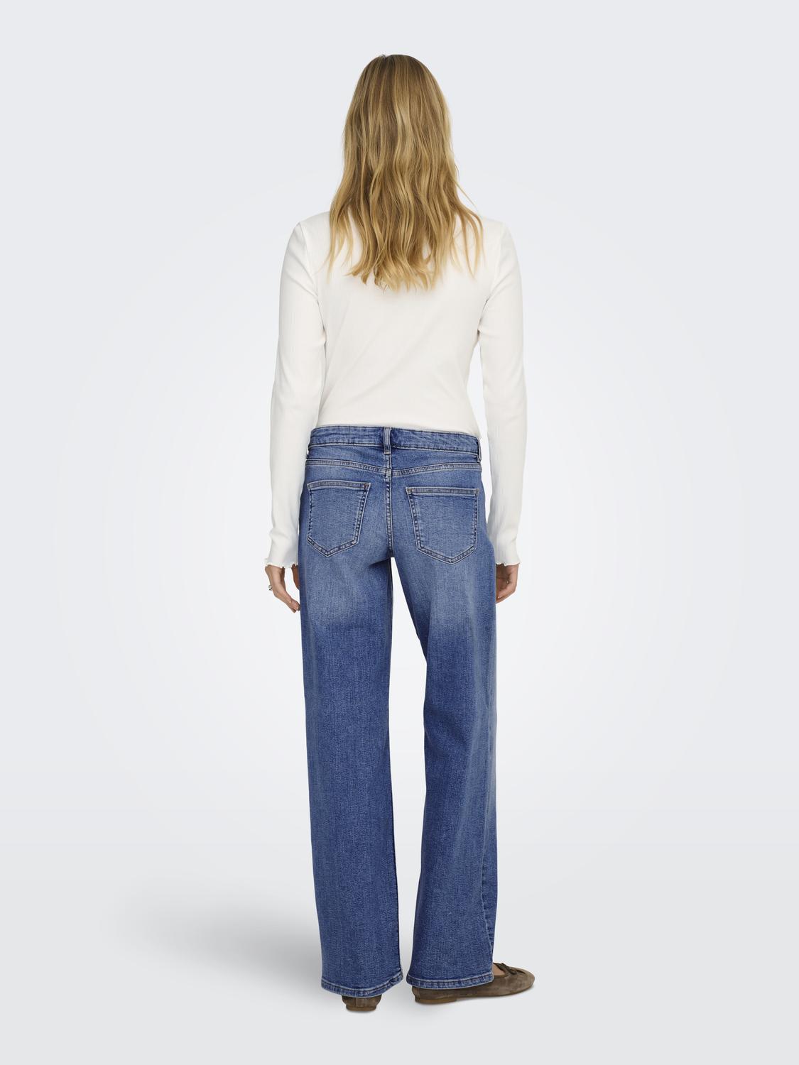 Jean Wide Leg Judy-O Tiro Bajo - Medium Blue Denim