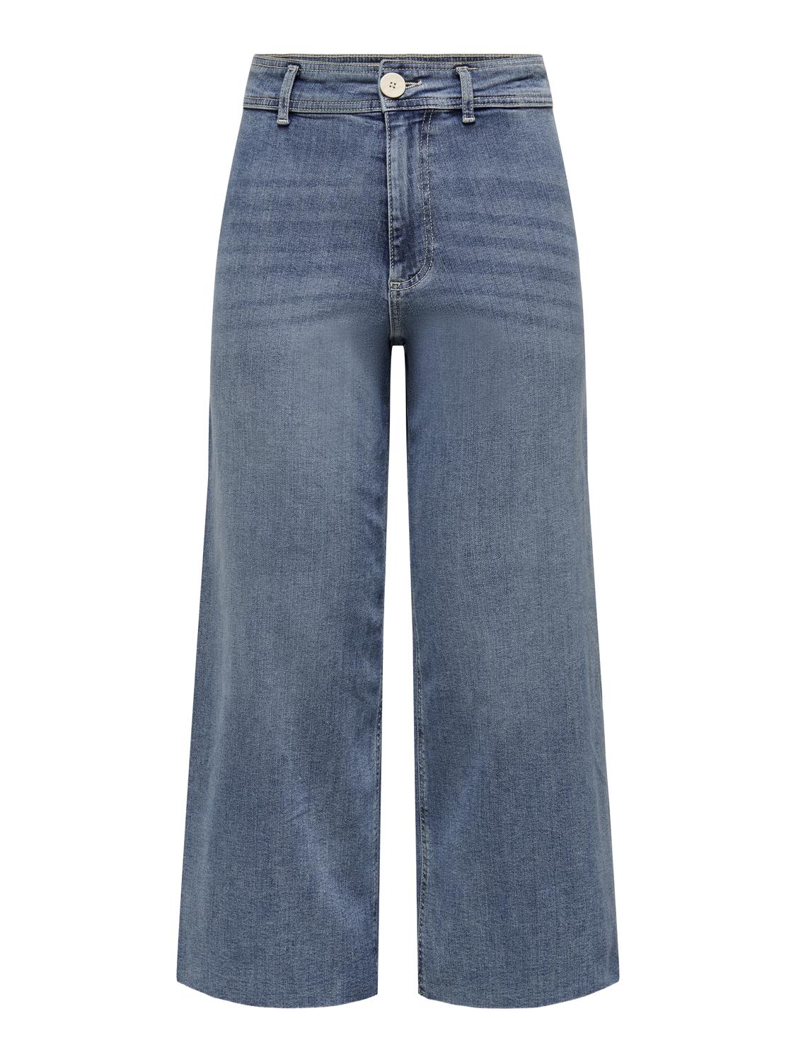 Jean Straight Sylvie Tiro Alto - Medium Blue Denim
