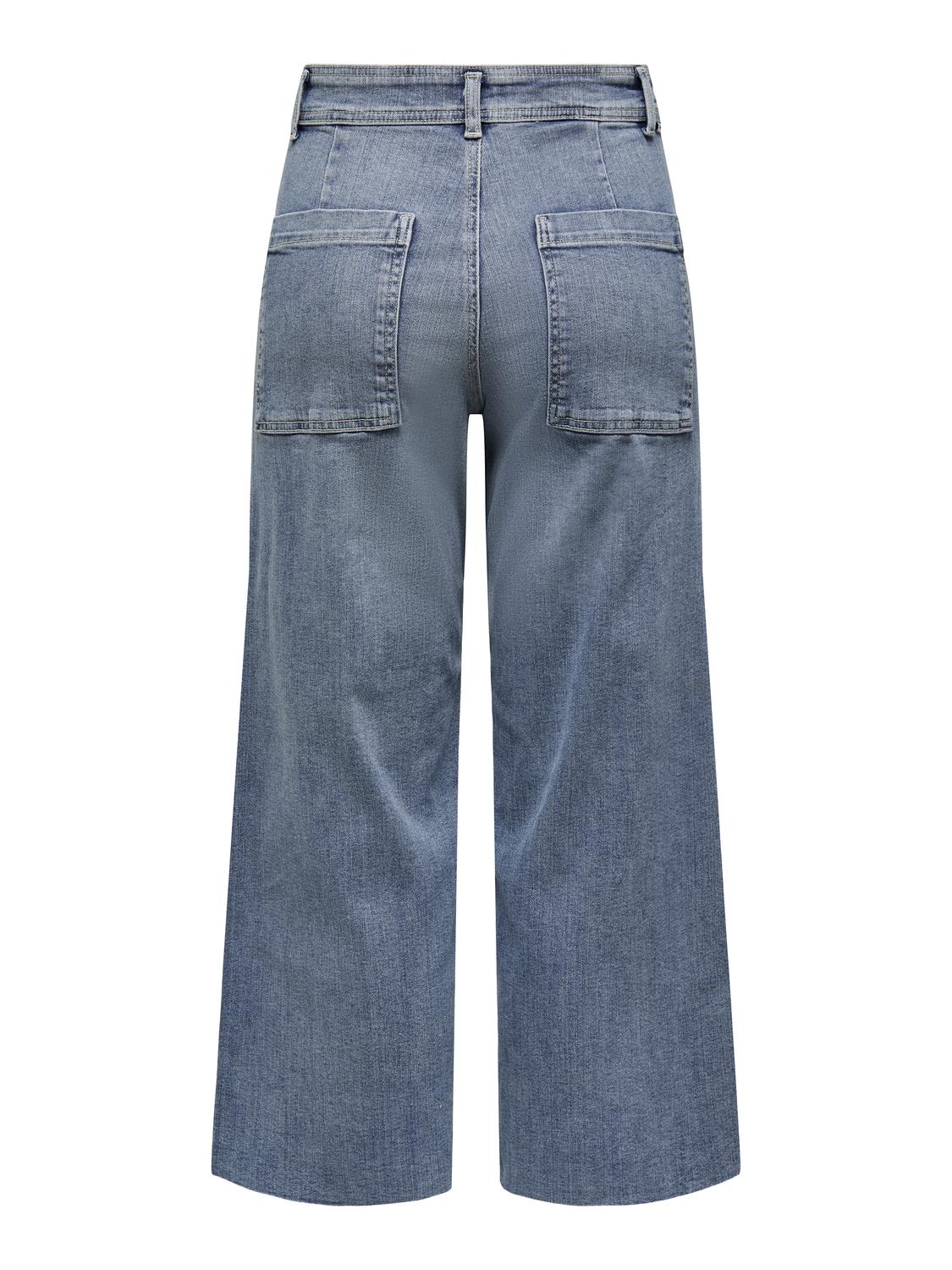 Jean Straight Sylvie Tiro Alto - Medium Blue Denim