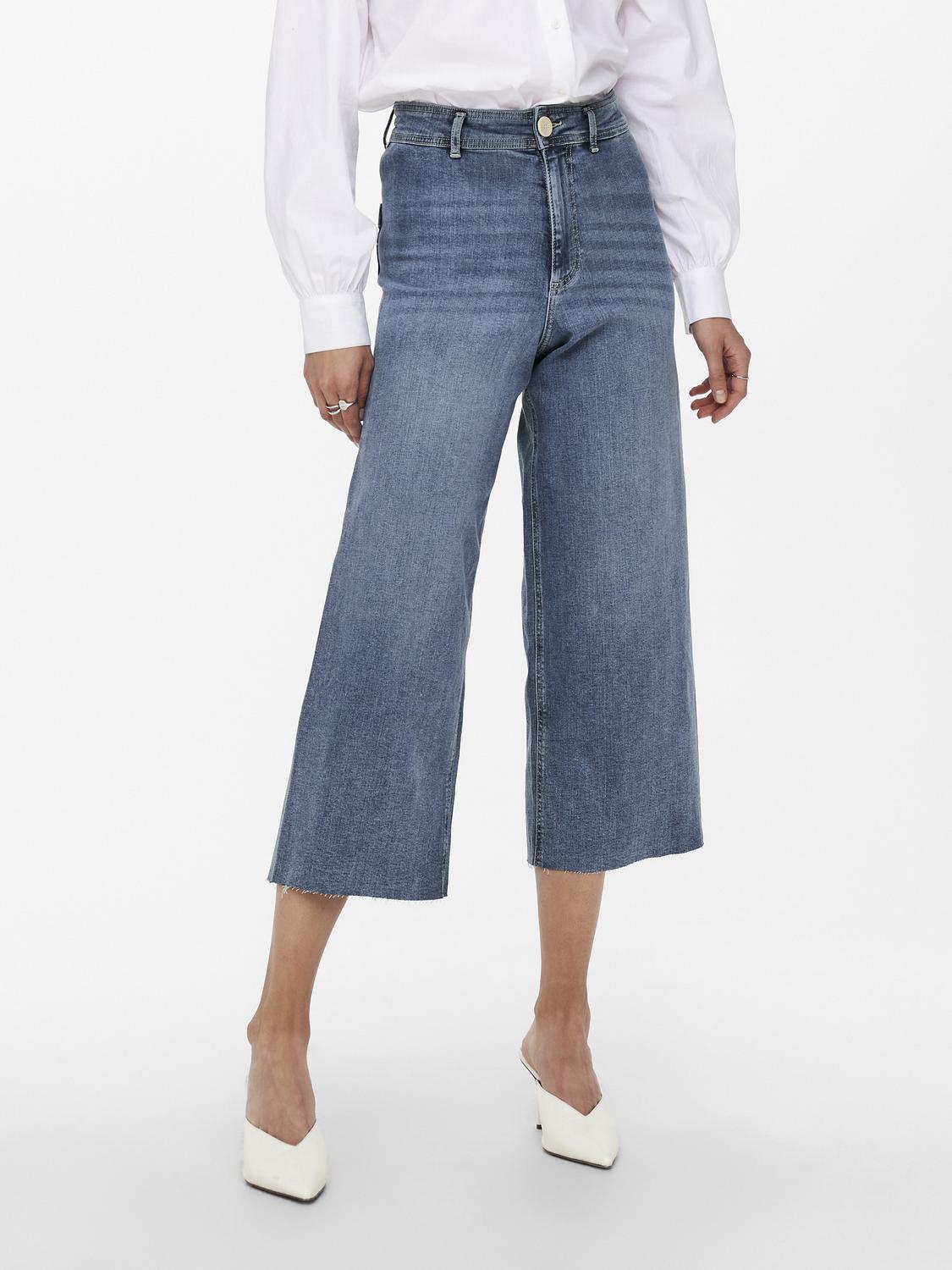 Jean Straight Sylvie Tiro Alto - Medium Blue Denim