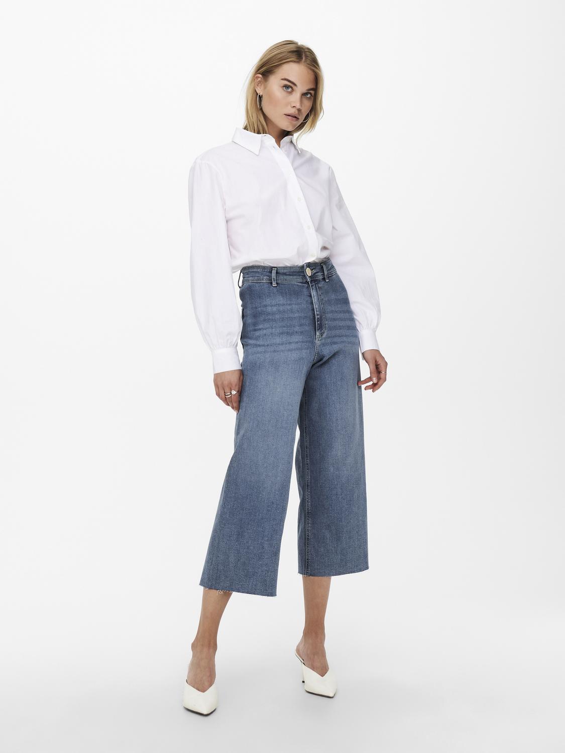 Jean Straight Sylvie Tiro Alto - Medium Blue Denim