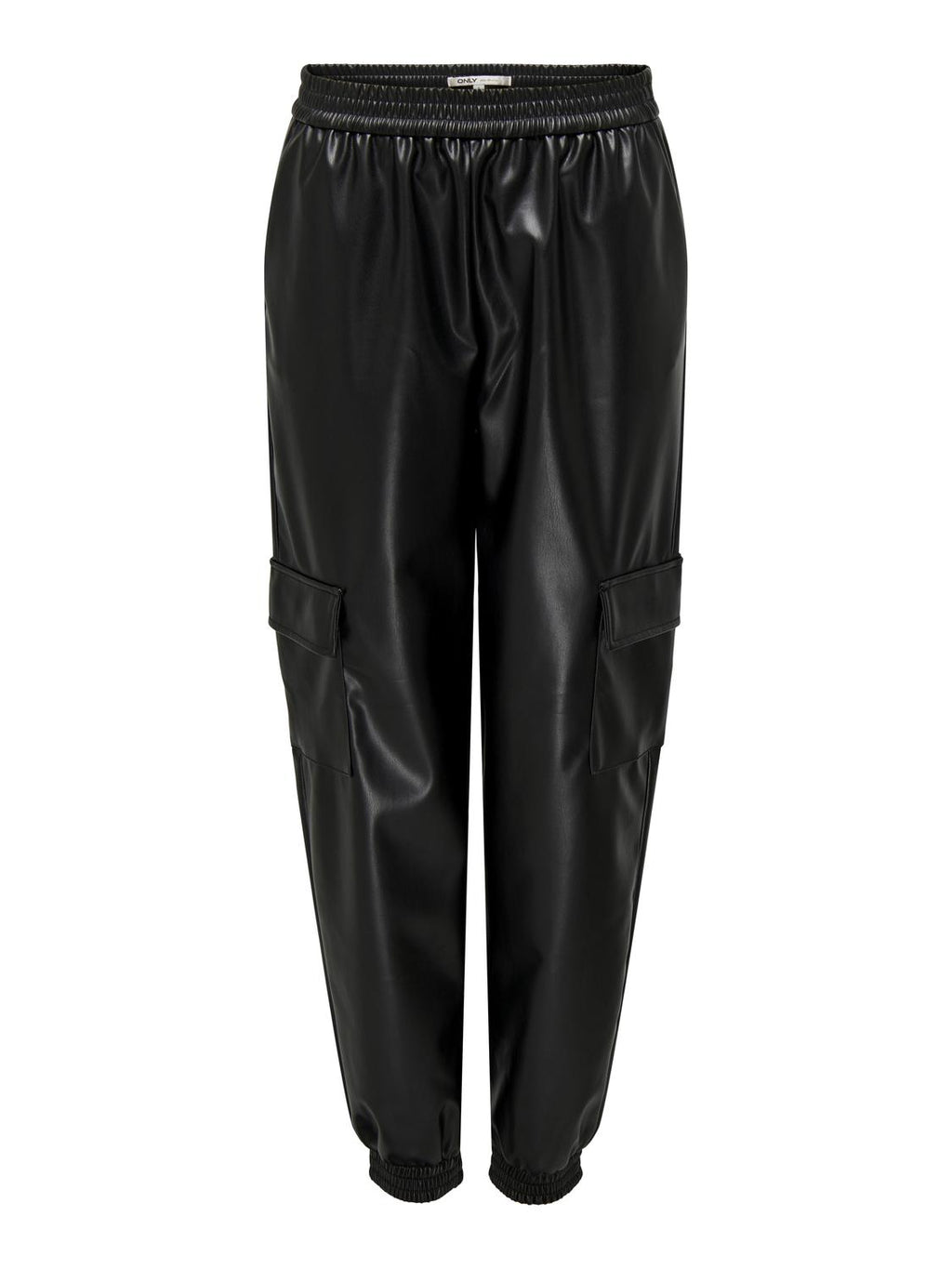 Pantalón Faduma-Tana Tiro Medio Faux Lea Cargo Cc - Black