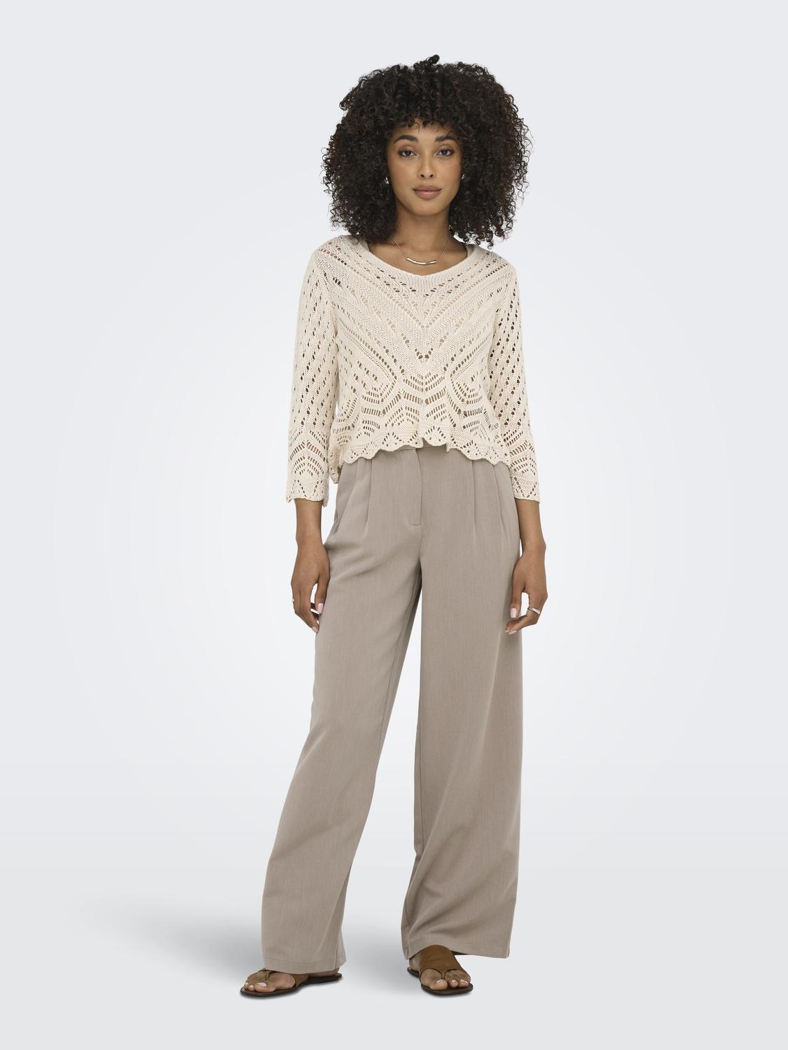 Pantalón Straight Hattie Tiro Alto - Taupe Gray