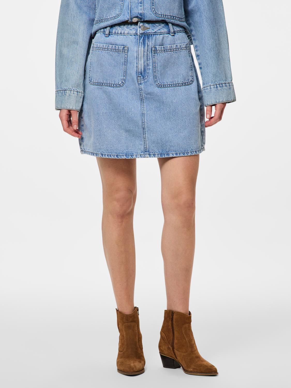 Pollera de Jean Mini - Light Blue Denim