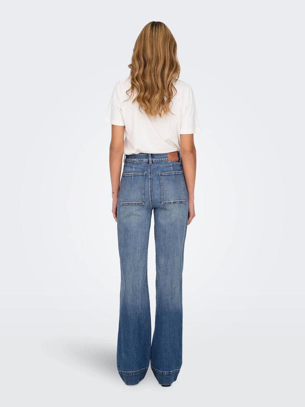 Jean Wide Leg Juicy Tiro Alto - Medium Blue Denim